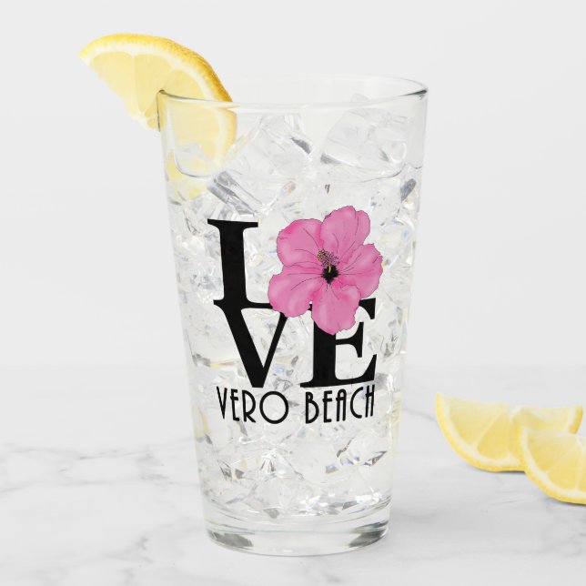 KÄRLEK Vero Beach Hibiscus Glaskopp (Framsida Ice)