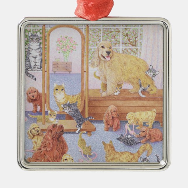 Kärlek vet ingen hejd julgransprydnad metall (Framsidan)