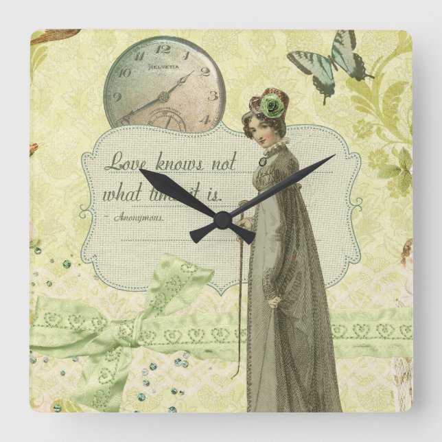 Kärlek vet ingen Time Fyrkantig Klocka (Framsida)