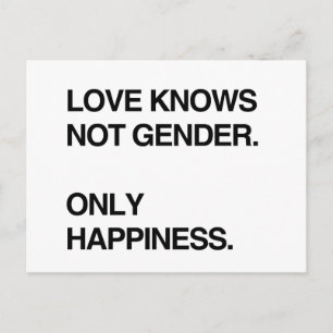 KÄRLEK VET INTE GENDER. ENDAST HUNDRAD VYKORT
