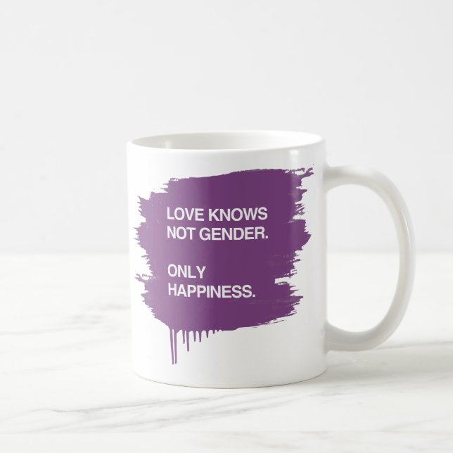 KÄRLEK VET INTE GENDER. ENDAST LYCKA KAFFEMUGG (Höger)