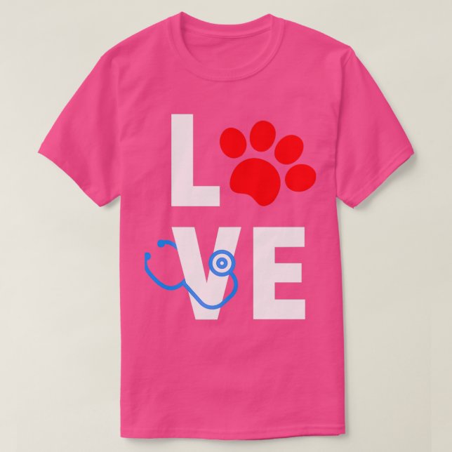 Kärlek Veterinary Animal Medicine Veterinarian Vet T Shirt (Design framsida)