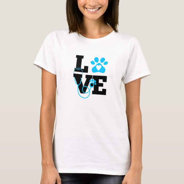 Kärlek Veterinary Medicine Vet Tech Week Teacher P T Shirt (Framsida)