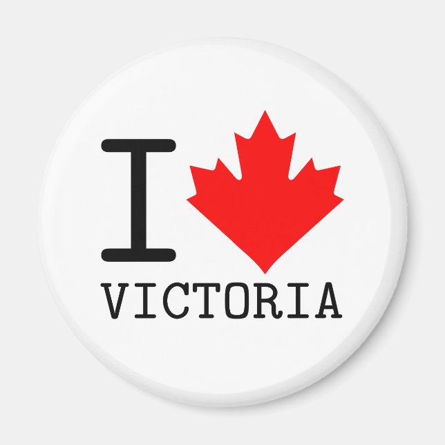 Kärlek Victoria, British Columbia Canada Maple Löv Magnet (Framsidan)