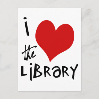 Kärlek vid Bibliotek Vykort