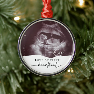 Kärlek vid First Heartslag Gravid Keepsaké Julgransprydnad Metall