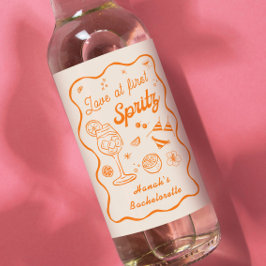 Kärlek vid First Spritz Bachelorette Party Vinflaska Etikett