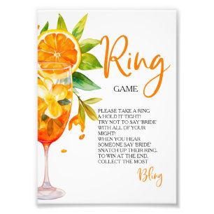Kärlek vid First Spritz Citrus Ring Game Hunt Ring Fototryck