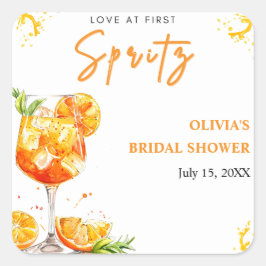 Kärlek vid First Spritz Cocktail Orange Möhippa Fyrkantigt Klistermärke