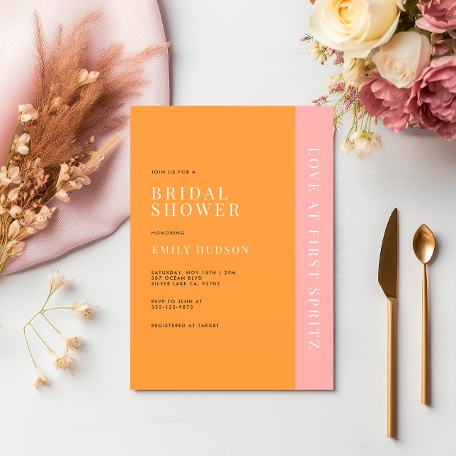 Kärlek vid First Spritz Modern Möhippa Inbjudningar (Skapare uppladdad)