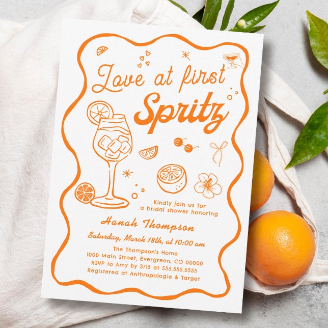 Kärlek vid First Spritz Möhippa Inbjudningar (Skapare uppladdad)