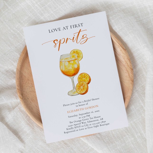 Kärlek vid First Spritz Möhippa Simple Elegant Inbjudningar (Skapare uppladdad)