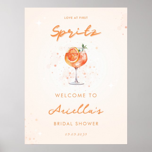 Kärlek vid First Spritz Möhippa Välkommen Sign Poster (Framsidan)