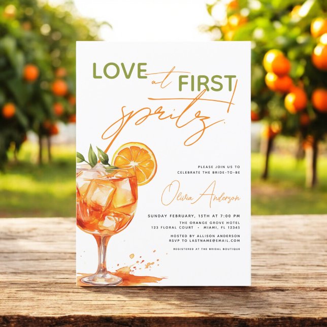 Kärlek vid First Spritz Orange Möhippa Inbjudningar (Skapare uppladdad)