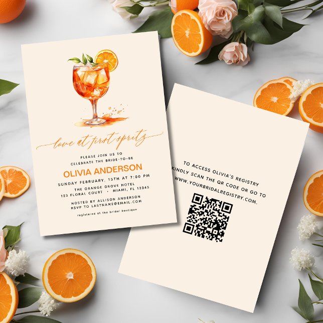 Kärlek vid First Spritz Orange Möhippa Inbjudningar (Skapare uppladdad)