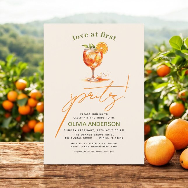 Kärlek vid First Spritz Orange Möhippa Inbjudningar (Skapare uppladdad)