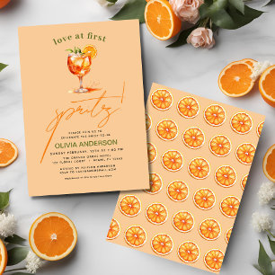 Kärlek vid First Spritz Orange Möhippa Inbjudningar