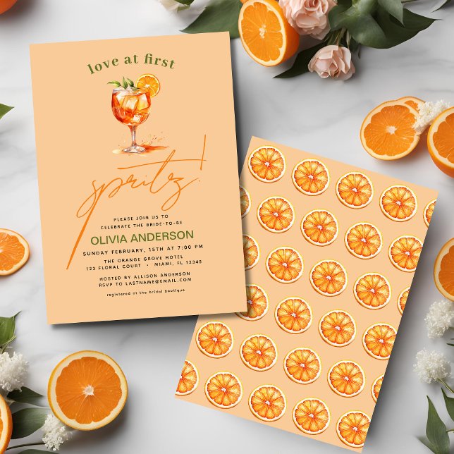 Kärlek vid First Spritz Orange Möhippa Inbjudningar (Skapare uppladdad)