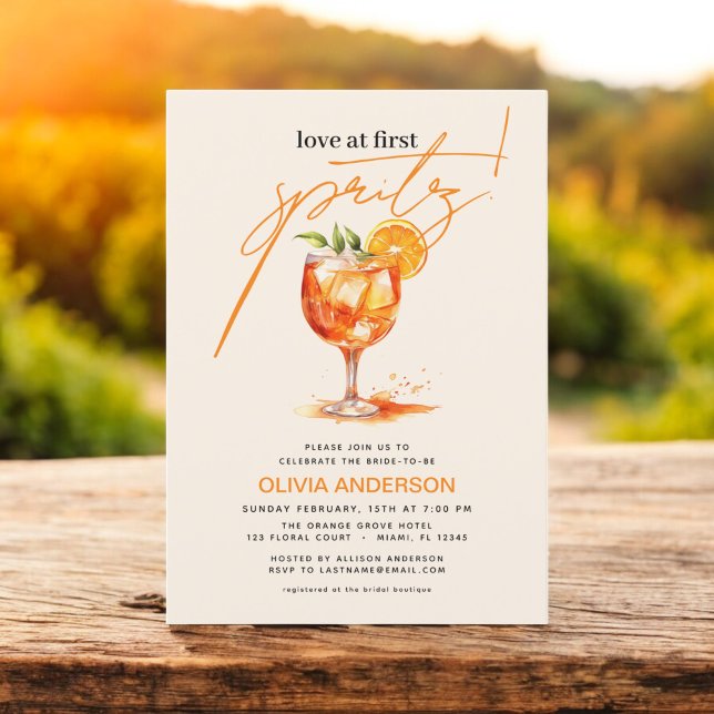 Kärlek vid First Spritz Orange Möhippa Inbjudningar (Skapare uppladdad)