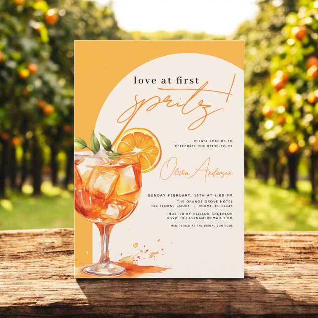 Kärlek vid First Spritz Orange Möhippa Inbjudningar (Skapare uppladdad)
