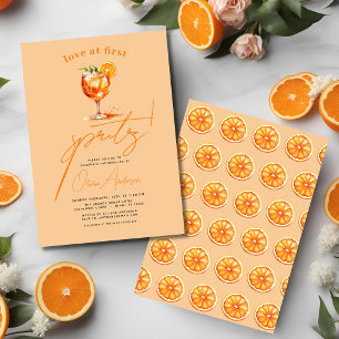 Kärlek vid First Spritz Orange Möhippa Inbjudningar