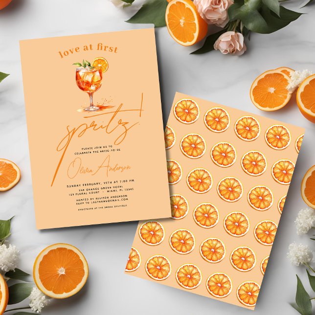 Kärlek vid First Spritz Orange Möhippa Inbjudningar (Skapare uppladdad)