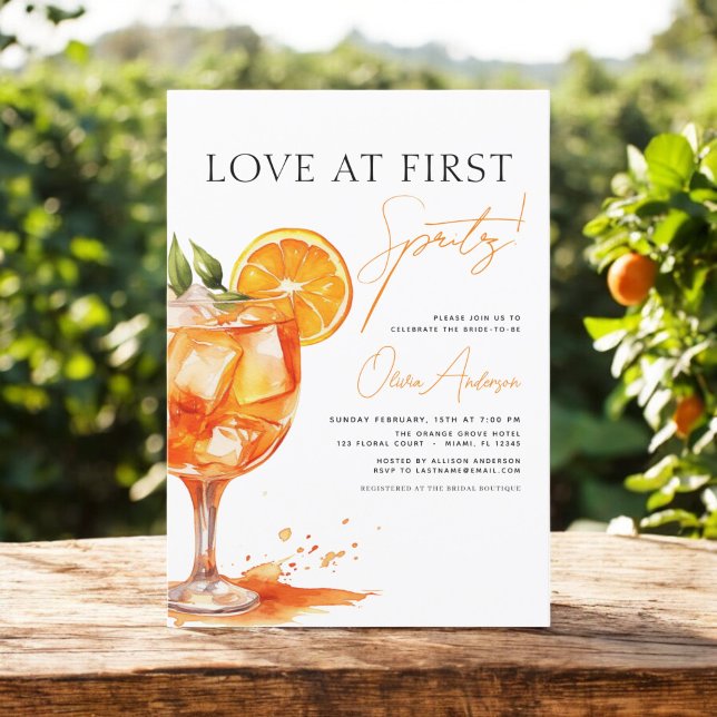 Kärlek vid First Spritz Orange Möhippa Inbjudningar (Skapare uppladdad)