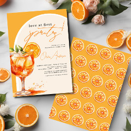 Kärlek vid First Spritz Orange Möhippa Inbjudningar