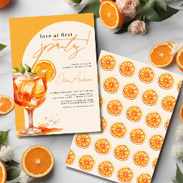 Kärlek vid First Spritz Orange Möhippa Inbjudningar