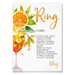 Kärlek vid First Spritz Ring Game Hunt Ringar Fototryck