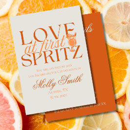Kärlek vid First Spritz - Roligt Orange Bacheloret Inbjudningar