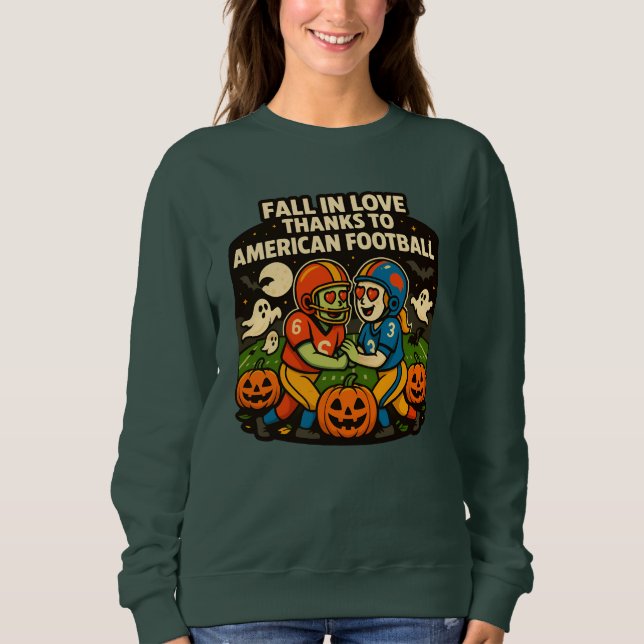 Kärlek vid första anblicken: en Halloweenfotboll R T Shirt (Framsida)