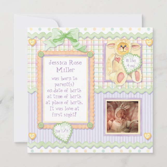 Kärlek vid första anblicken, Lambs födelsedag Meddelande (Framsida)