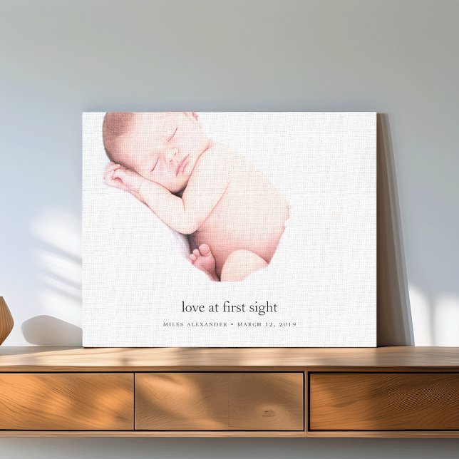Kärlek vid första Baby-fotot Canvastryck (Skapare uppladdad)