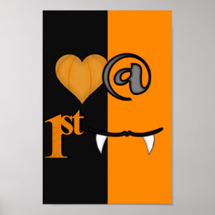 Kärlek vid första Bitan Halloween Poster
