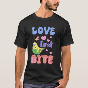 Kärlek vid första Bitans Grönt Budgie Funny Birb P T Shirt