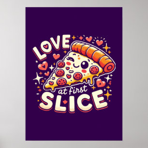 Kärlek vid första segmentet, Cute Funny Pizza Älsk Poster