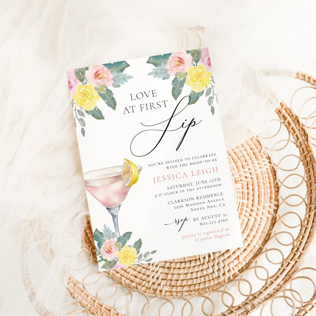 Kärlek vid första Sip-Möhippan för Bright Cocktail Inbjudningar (Skapare uppladdad)