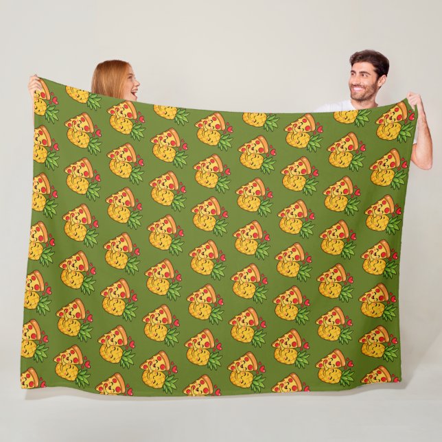 Kärlek vid första skivan - Pizza möter ananas Fleecefilt (På plats)