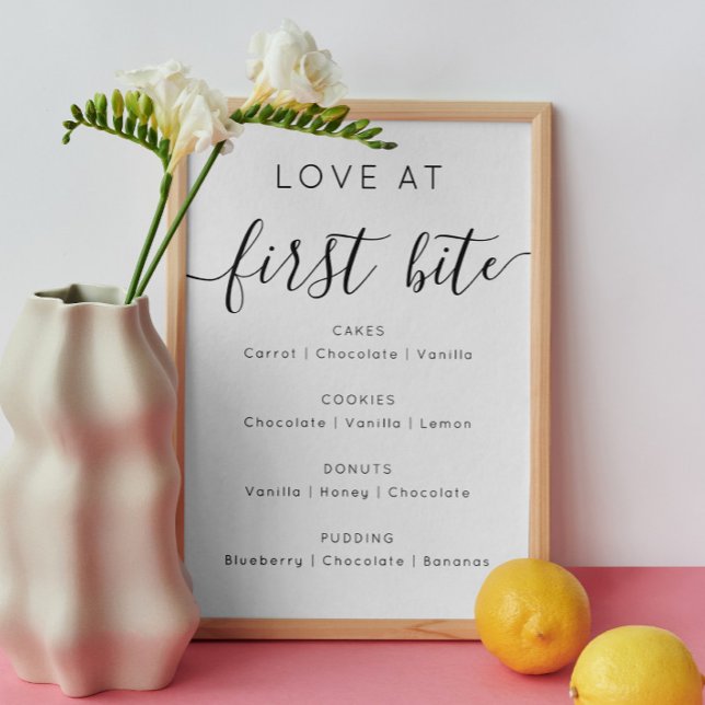 Kärlek vid första smaken. Minimalistisk dessertbrö Poster (Skapare uppladdad)