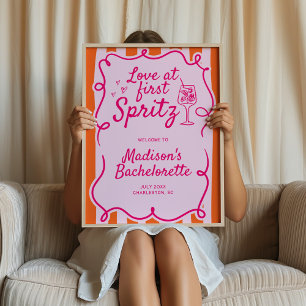 Kärlek vid första Spritz Bachelorette Välkommen Poster