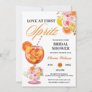 Kärlek vid första Spritz Blommig Cocktail Bröllops Inbjudningar