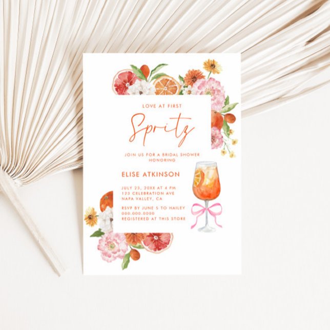 Kärlek vid första Spritz-Blommigtens Möhippa Inbjudningar (Skapare uppladdad)