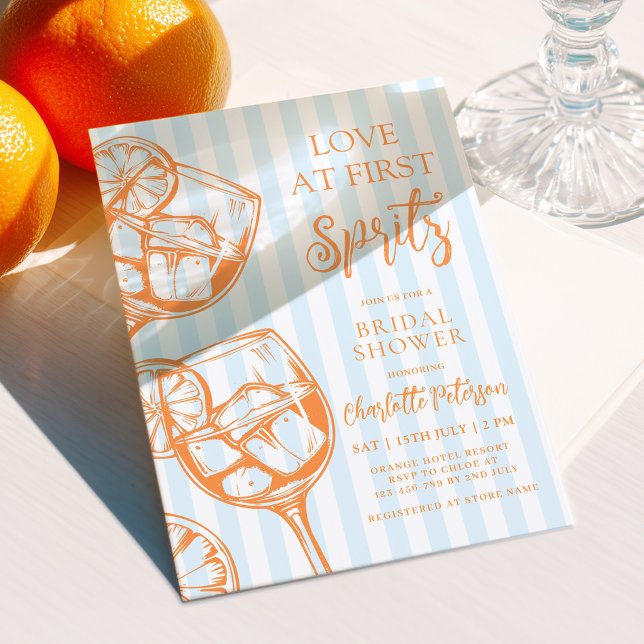 Kärlek vid första Spritz Bröllopsdusch Inbjudningar (Skapare uppladdad)