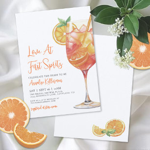 Kärlek Vid Första Spritz Bröllopsdusch Inbjudningar