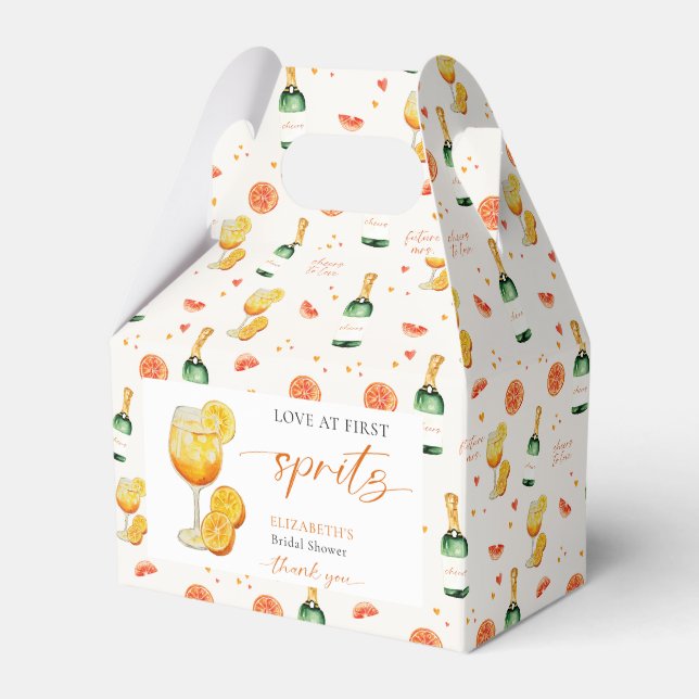 Kärlek vid första Spritz Bröllopsdusch Personlig Presentaskar (Framsidan Sidan)