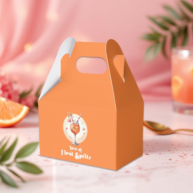 Kärlek vid första spritz bröllopsdusch presentaskar (Love at First Spritz Bridal Shower Favor Boxes)