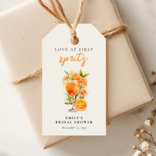 Kärlek vid första Spritz Bröllopsdusch Presentetikett