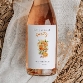 Kärlek vid första Spritz Bröllopsdusch Vinflaska Etikett