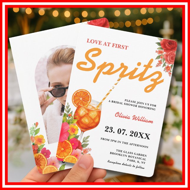 Kärlek vid första spritz | Bröllopsfest-fotografi Inbjudningar (Skapare uppladdad)